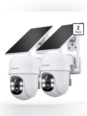 Cinnado Brand White Outdoor Security Camera Dome - Wireless Two-Pack